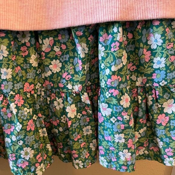 Boden Girls Pink Hooded Green Flower Lined Dress New Condition Girls size 7/8 - Picture 10 of 13